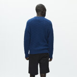 Double A by Wood Wood - Wood Wood - Lamin crew neck | Strik Navy Peony