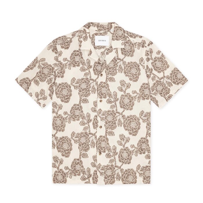 LES DEUX - Les Deux - Lesley flower shirt | K/Æ Skjorte Ivory