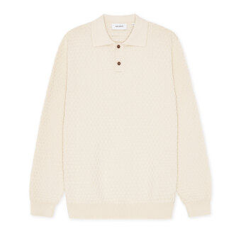 LES DEUX - Les Deux - Billy Weave knit polo | Strik Light Ivory