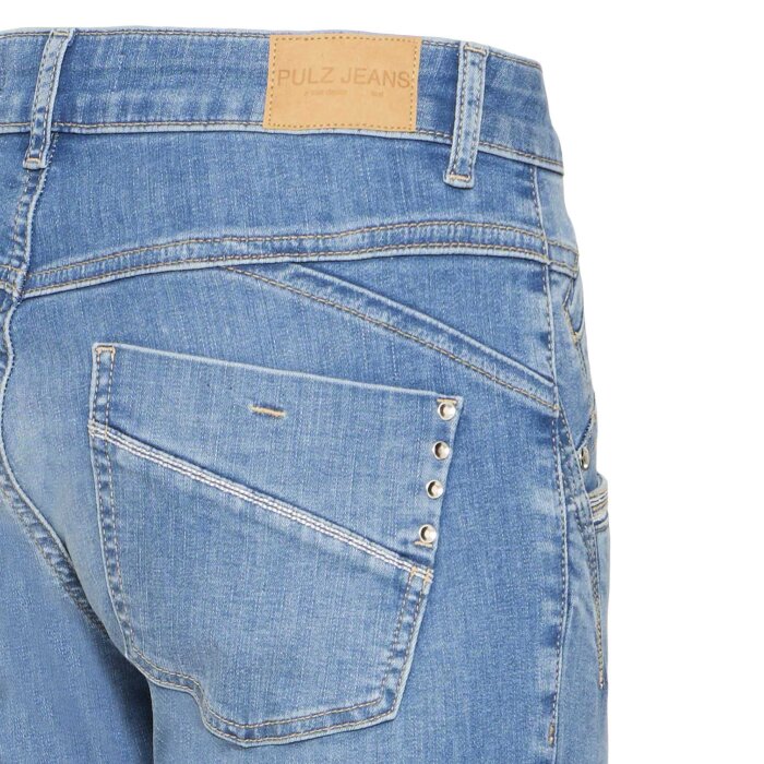Pulz Jeans ( Dame )  - PULZ - PZCARMEN EMB. HW SKINNY | JEANS LIGHT BLUE DENIM 