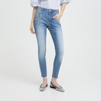 Pulz Jeans ( Dame )  - PULZ - PZCARMEN EMB. HW SKINNY | JEANS LIGHT BLUE DENIM 