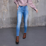 Pulz Jeans ( Dame )  - PULZ - PZCARMEN EMB. HW SKINNY | JEANS LIGHT BLUE DENIM 