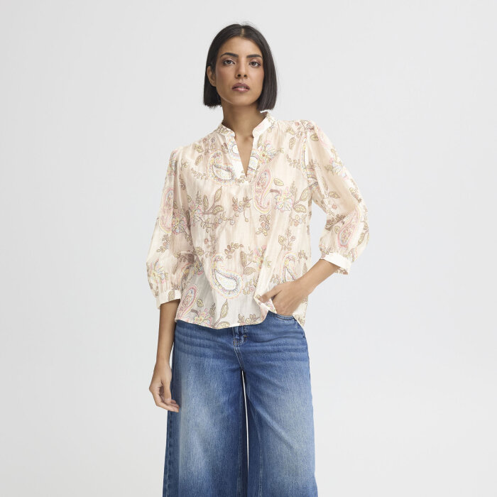 Pulz Jeans ( Dame )  - PULZ - PZBECKETT BLOUSE | SKJORTE CLOUD DANCER