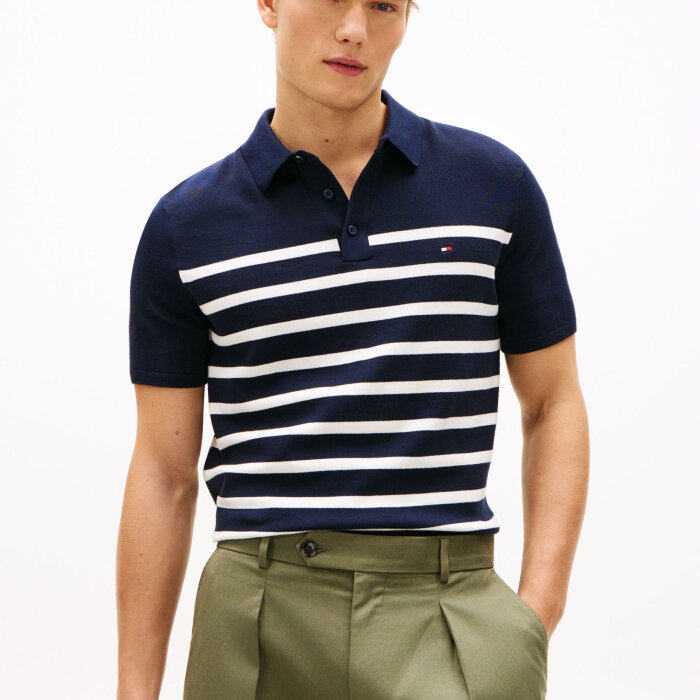 Tommy Hilfiger  - Tommy Hilfiger - Cotton knitted | Polo T-shirt Desert Sky