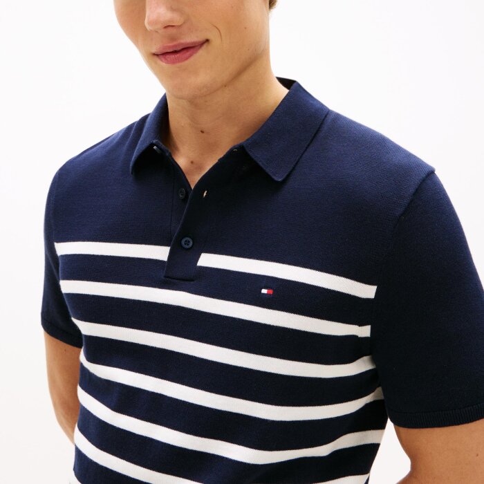 Tommy Hilfiger  - Tommy Hilfiger - Cotton knitted | Polo T-shirt Desert Sky
