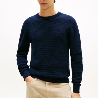 Tommy Hilfiger  - Tommy Hilfiger - Structure crew neck | Strik Desert Sky