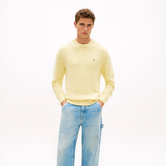 Tommy Hilfiger - Tommy Hilfiger - Two Tone Boucle Crew | Strik Citronella Tommy Hilfiger - Tommy Hilfiger - Two Tone Boucle Crew | Strik Citronella