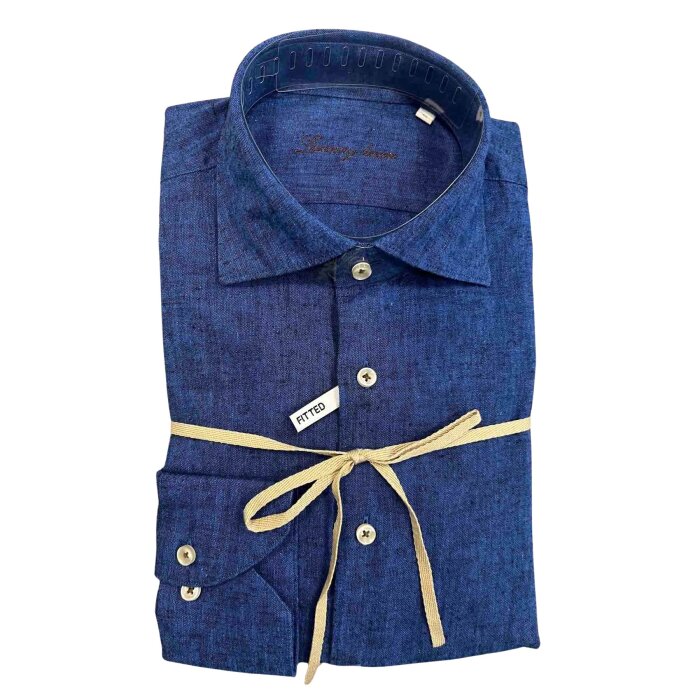 Limited Edition - Limited edition - Linen shirt | fitted Hørskjorte Kobolt