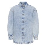 Pulz Jeans ( Dame )  - PULZ - PZATLEE SHIRT | SKJORTE MEDIUM BLUE DENIM