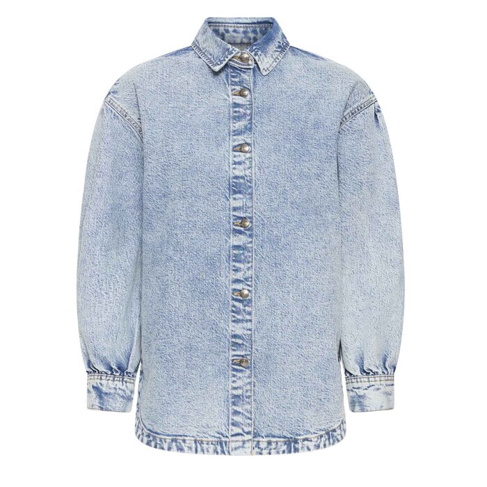 Pulz Jeans ( Dame )  - PULZ - PZATLEE SHIRT | SKJORTE MEDIUM BLUE DENIM