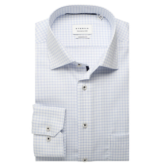 Eterna - Eterna - 1395 15 X19K 72 cm | Modern Fit Skjorte Blue