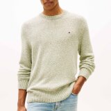 Tommy Hilfiger - Tommy Hilfiger - Two tone boucle crew neck | Strik Dark Artichoke Tommy Hilfiger - Tommy Hilfiger - Two tone boucle crew neck | Strik Dark Artichoke