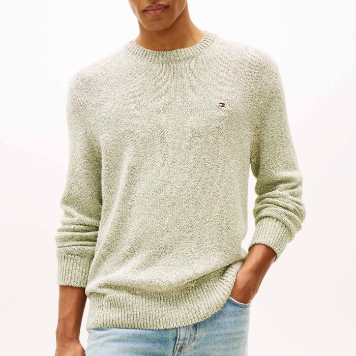 Tommy Hilfiger  - Tommy Hilfiger - Two tone boucle crew neck | Strik  Dark Artichoke