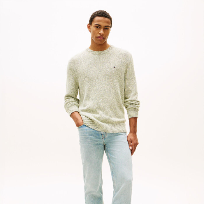 Tommy Hilfiger  - Tommy Hilfiger - Two tone boucle crew neck | Strik  Dark Artichoke