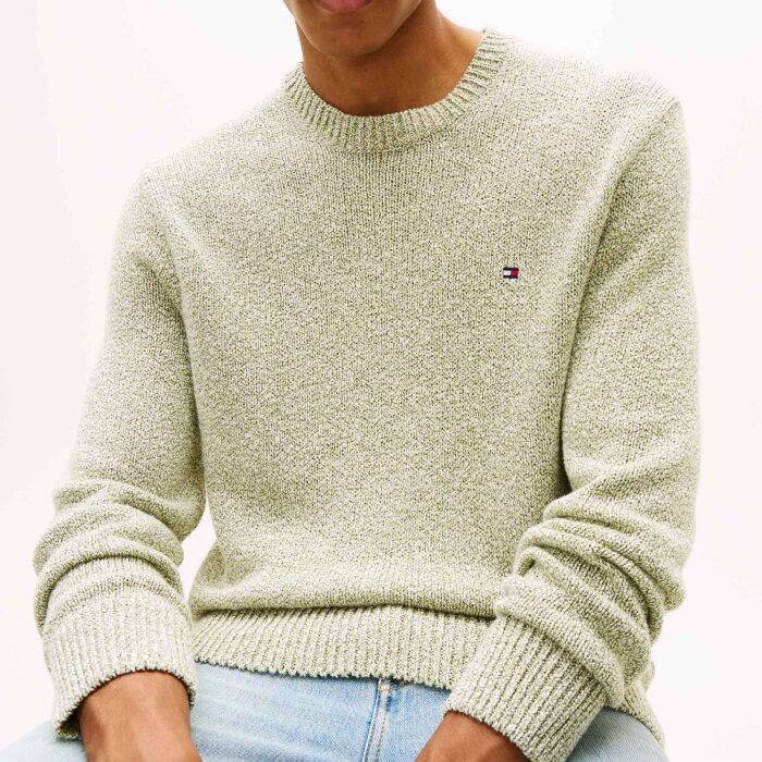 Tommy Hilfiger  - Tommy Hilfiger - Two tone boucle crew neck | Strik  Dark Artichoke
