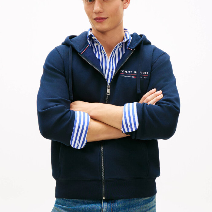 Tommy Hilfiger  - Tommy Hilfiger - Brand love lockup hoody | Hættetrøje Desert Sky