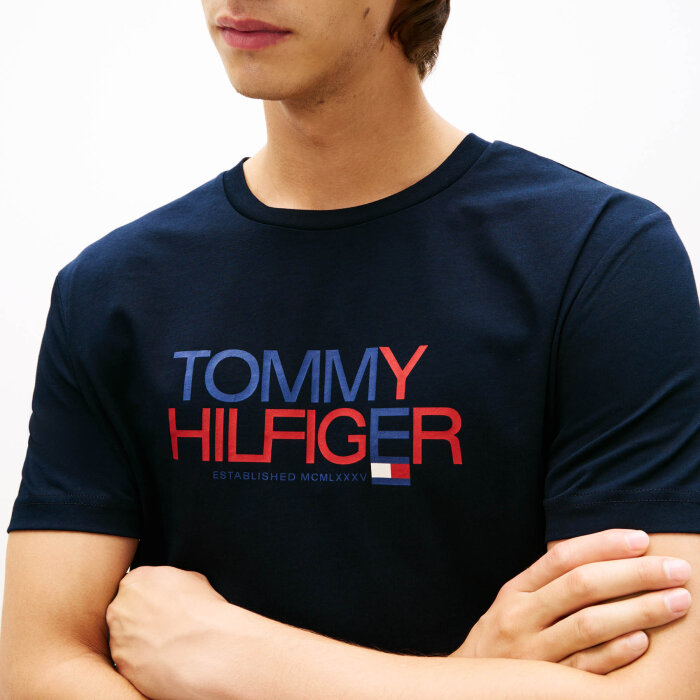 Tommy Hilfiger  - Tommy Hilfiger - Brand love big text tee | T-shirt Desert Sky