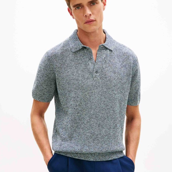 Tommy Hilfiger  - Tommy Hilfiger - Spread collar mouline | Polo T-shirt Iris Multi