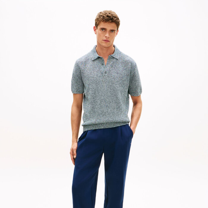 Tommy Hilfiger  - Tommy Hilfiger - Spread collar mouline | Polo T-shirt Iris Multi