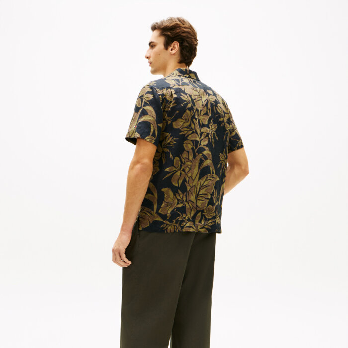 Tommy Hilfiger  - Tommy Hilfiger - Linen Floral shirt | K/Æ Skjorte Dark Night Navy
