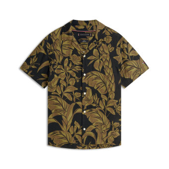 Tommy Hilfiger  - Tommy Hilfiger - Linen Floral shirt | K/Æ Skjorte Dark Night Navy