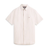 Tommy Hilfiger  - Tommy Hilfiger - Linen blend Bengal shirt | K/Æ Skjorte Sandalwood
