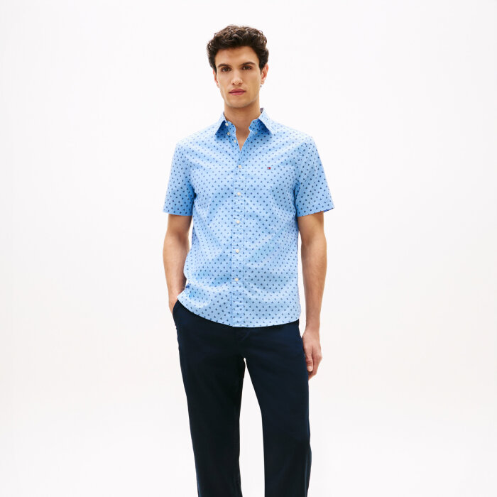 Tommy Hilfiger  - Tommy Hilfiger - Flex poplin shirt | K/Æ Skjorte Sweet Blue