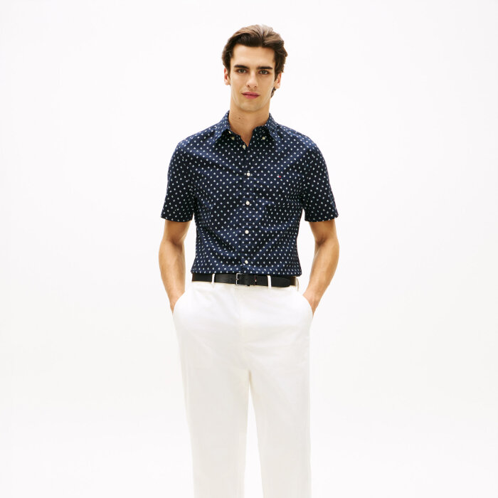 Tommy Hilfiger  - Tommy Hilfiger - Flex poplin shirt | K/Æ Skjorte Desert Sky