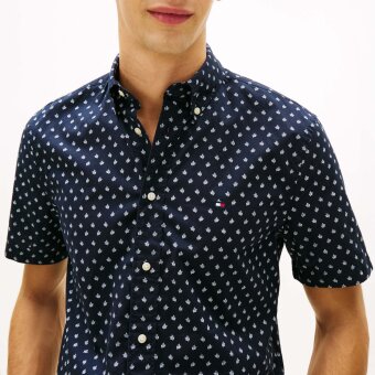 Tommy Hilfiger  - Tommy Hilfiger - Flex poplin shirt | K/Æ Skjorte Desert Sky