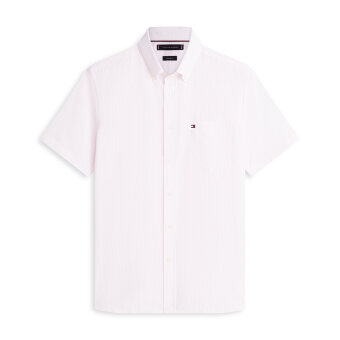 Tommy Hilfiger  - Tommy Hilfiger - Seersucker Bengal shirt | K/Æ Skjorte Pink Lily