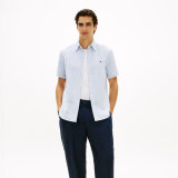Tommy Hilfiger  - Tommy Hilfiger - Linen blend Bengal shirt | K/Æ Skjorte Cloudy Blue