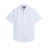 Tommy Hilfiger  - Tommy Hilfiger - Linen blend Bengal shirt | K/Æ Skjorte Cloudy Blue