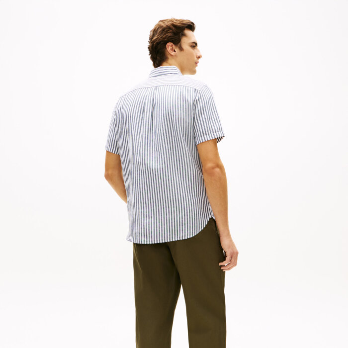 Tommy Hilfiger  - Tommy Hilfiger - Linen blend Bengal shirt | K/Æ Skjorte Carbon Navy