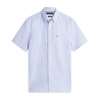 Tommy Hilfiger  - Tommy Hilfiger - Seersucker Bengal shirt | K/Æ Skjorte Blue Orbit