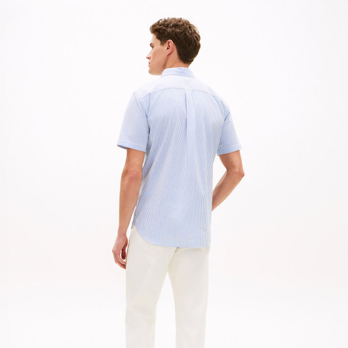 Tommy Hilfiger  - Tommy Hilfiger - Seersucker Bengal shirt | K/Æ Skjorte Blue Orbit