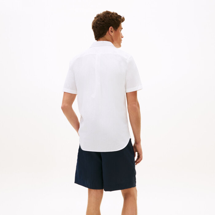 Tommy Hilfiger  - Tommy Hilfiger - Seersucker solid shirt | K/Æ Skjorte White