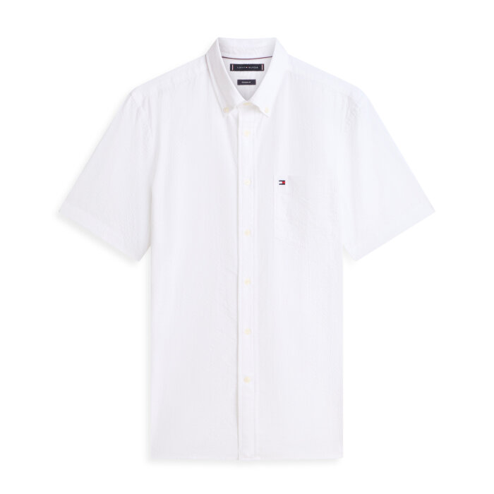 Tommy Hilfiger  - Tommy Hilfiger - Seersucker solid shirt | K/Æ Skjorte White