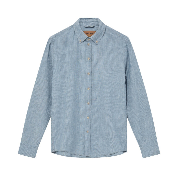 Mos Mosh Gallery - Mos Mosh - Theo linen stripe shirt | Skjorte Flint Stone