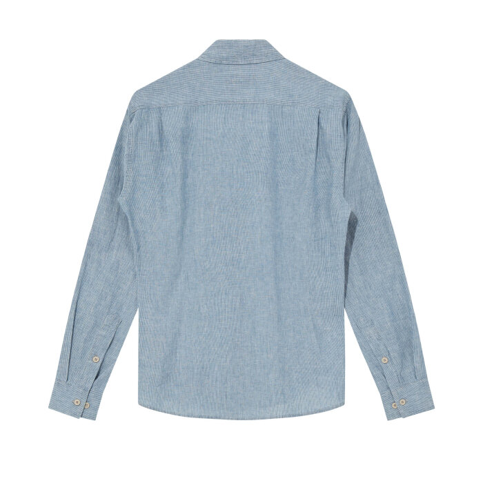 Mos Mosh Gallery - Mos Mosh - Theo linen stripe shirt | Skjorte Flint Stone