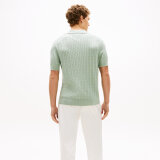 Tommy Hilfiger  - Tommy Hilfiger - Cable short sleeve | Strik Polo T-shirt Minty Green
