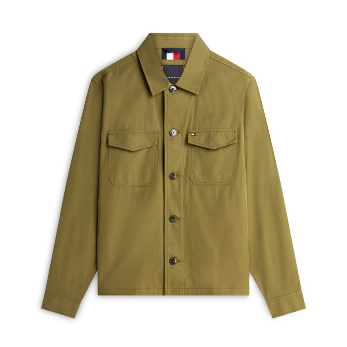 Tommy Hilfiger  - Tommy Hilfiger - Cotton nylon shirt jacket | Overshirt Dark Artichoke