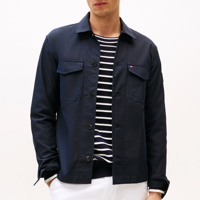Tommy Hilfiger  - Tommy Hilfiger - Cotton nylon shirt jacket | Overshirt Desert Sky