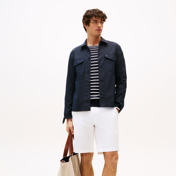 Tommy Hilfiger  - Tommy Hilfiger - Cotton nylon shirt jacket | Overshirt Desert Sky