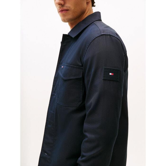 Tommy Hilfiger  - Tommy Hilfiger - Cotton nylon shirt jacket | Overshirt Desert Sky