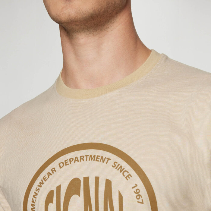Signal - Signal - Felix mini stripe tee | T-shirt Warm Beige