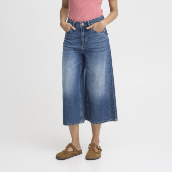 Pulz Jeans ( Dame )  - PULZ - PZALEXI UHW | JEANS WIDE MEDIUM BLUE DENIM
