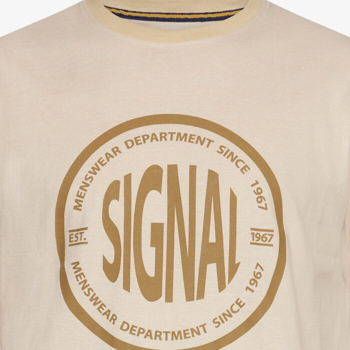 Signal - Signal - Felix mini stripe tee | T-shirt Warm Beige