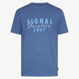 Signal - Signal - Finn front print tee | T-shirt True Blue Melange Signal - Signal - Finn front print tee | T-shirt True Blue Melange
