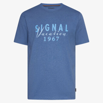 Signal - Signal - Finn front print tee | T-shirt True Blue Melange