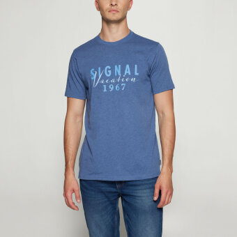 Signal - Signal - Finn front print tee | T-shirt True Blue Melange